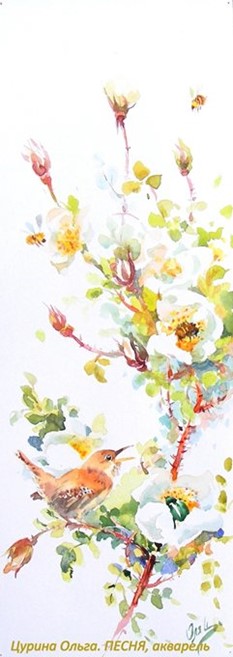 ОЧЕНЬ КРАСИВАЯ  картина акварелью (Цветы и птицы в живописи)
