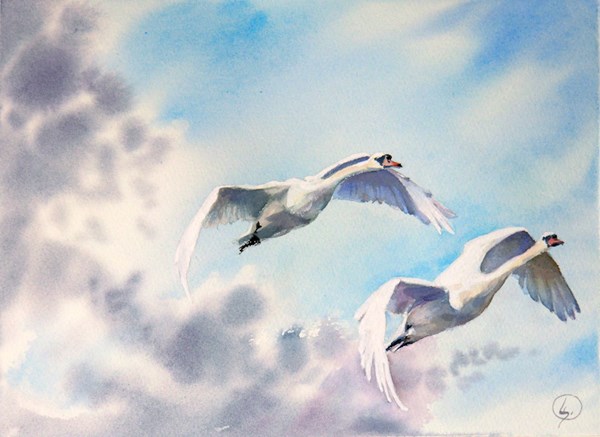 художник купить картину лебеди в москве символ верности счастья