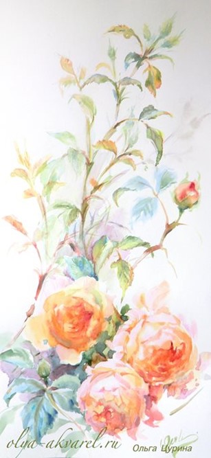 РОЗА - ЖЕНСКИЙ ЦВЕТОК розовые розы фен шуй картины акварелью, подарки для женщин
