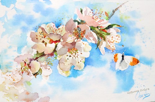 купить картину цветы яблони зорька художник Ольга ЦУрина фэн шуй